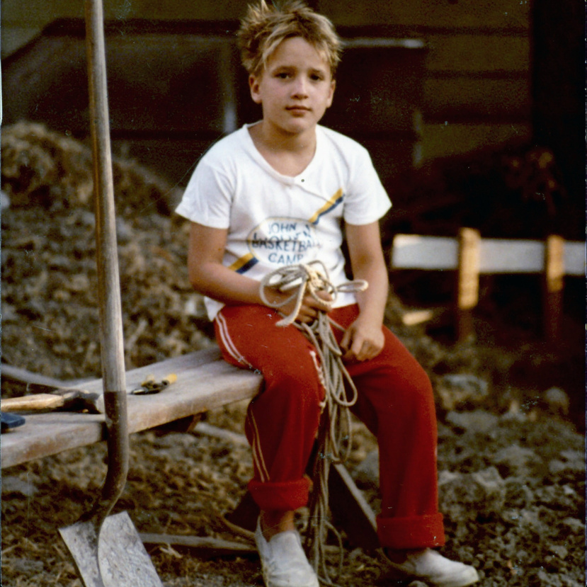 Denis Grosz - Age 6 - Working in the Backyard